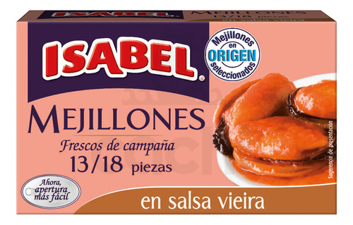 Mejillones Españoles Isabel En Salsa Vieira 115gr 13/18 U