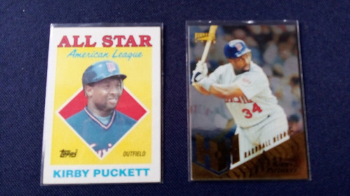 2 Tarjetas De Kirby Puckett Hof 2001  