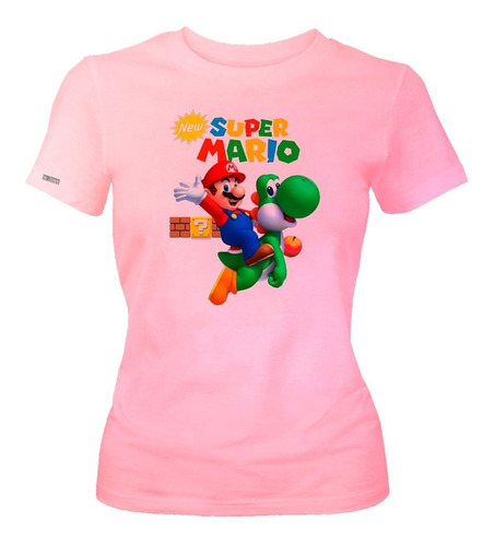 Camiseta Super Mario Bros Poster Colores Dama Mujer Ikrd