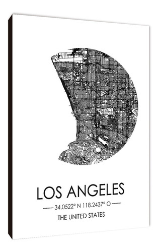 Cuadros Mapa Los Ángeles Varios Modelos 60x90