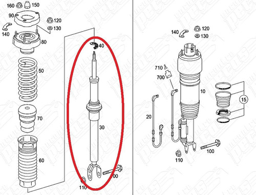 Amortecedor Dianteiro Mercedes E320 2002-2009 Original