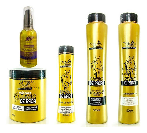 1 Kit Crescimento Capilar Cavalo De Raça 5 Itens Minas F