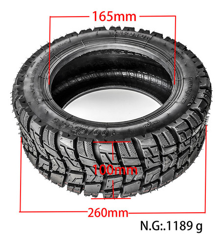 Yn Neumático 100/65-6.5 Reforzado 11 Scooter Eléctrico