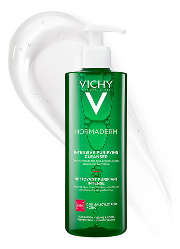 Gel De Limpieza Vichy Normaderm de 400 mL Vichy día/noche para piel acneica/grasa