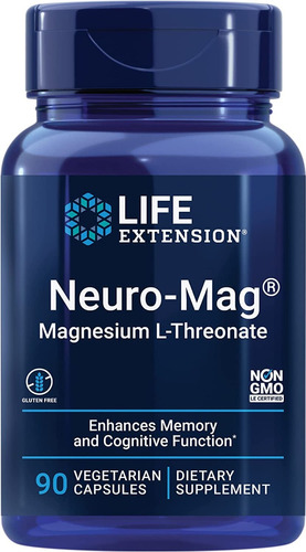 Treonato De Magnesio / Magnesium L-threonate 90 Caps Sabor Sin Sabor