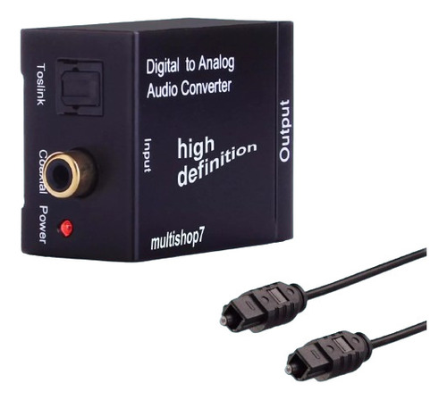 Adaptador De Áudio Toslink Digital Para Rca + Cabo Óptico