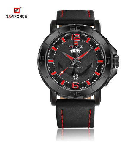 Naviforce Nf9122 Cuero Estilo Moderno Producto De Calidad Color de la malla Negro Color del fondo Rojo