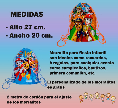 10 Morralito Dulcero Bolo Fiesta Infantil Paw Patrol 2