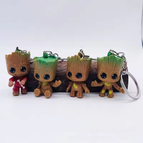 . Llaveros Groot, 4 Unidades, Adornando Animes, Figura De