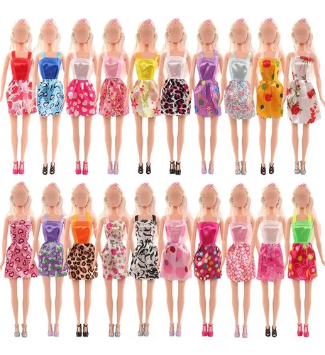 Lote 10 Vestidos Para Bonecas Barbie - Sem Repetição