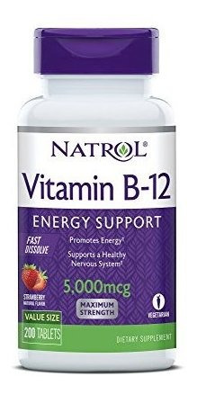 Natrol Vitamina B12, Tabletas De Disolucion Rapida, Promueve