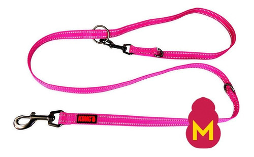 Correa Ajustable Kong Nylon Medium - Perros Y Gatos Color Fucsia