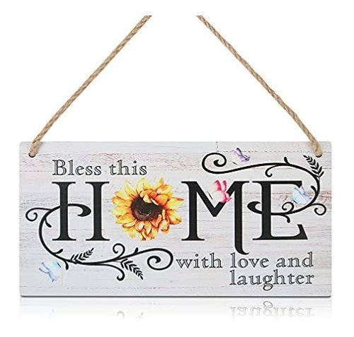 Señales - Chditb Sunflower Rustic Wooden Home Sign Plaque, B