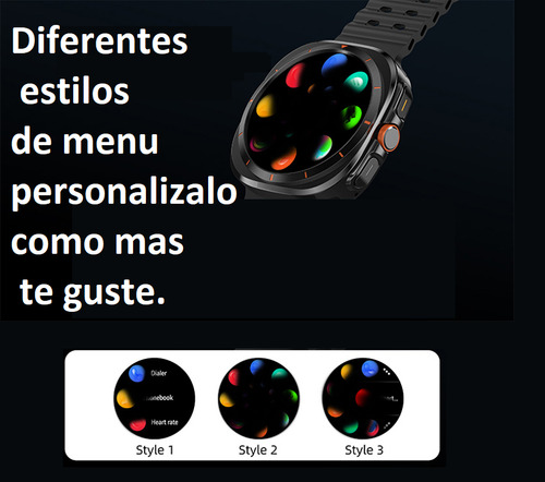 Reloj Inteligente A25 Negro Isdewatch Smartwatch Para Hombre Y Mujer 1 Correa Naranja De Regalo Compatible Con Ios Y Android Llamadas Notificaciones Deportes Sensor De Ritmo Cardiaco