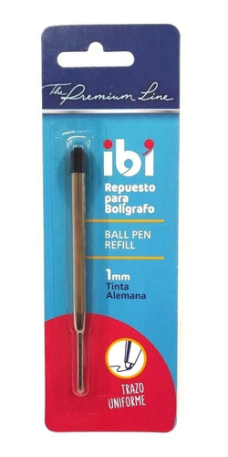 Repuesto Tanque Tipo Parker Ibi Negro Ball Pen Refill 1mm