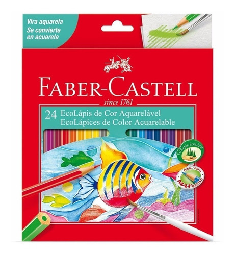 Lapiz Color Faber Castell X24 Largos Acuarelable