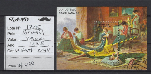 Lote1200 Brasil Bloque 250 Cz. Año 1988 Scott# 2144