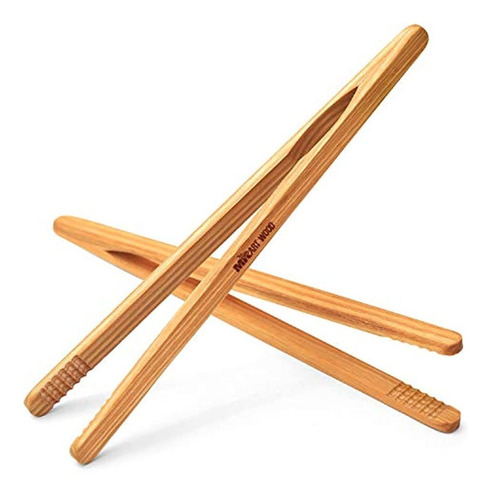 Mr.art Wood Ultra Grip Wooden Toaster Kitchen Tongs (pack Of