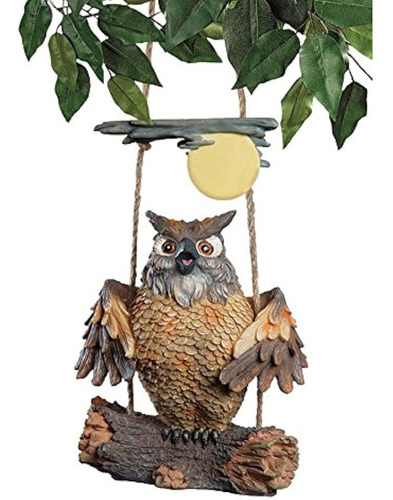 Diseño Toscano Owl Decor Howie The Hoot Owl Swinging Sculptu