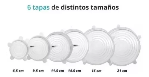 GENERICO TAPA DE SILICONA REUTILIZABLE AJUSTABLE FLEXIBLE *6