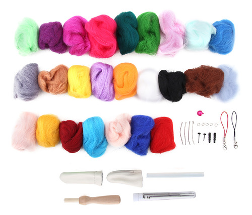 Felting Materials, Kit De Lana Para Roving, 25 Colores, Para