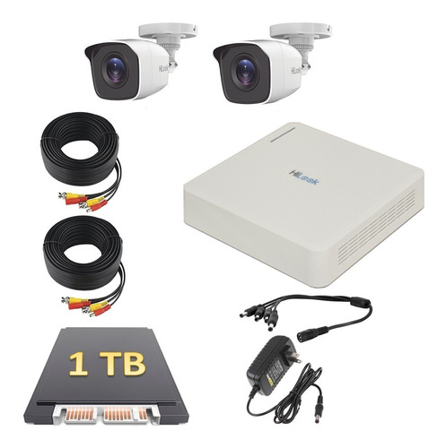 Kit Circuito Cerrado 2 Camaras Hikvision 1080p 2mp Cctv 1 Tb