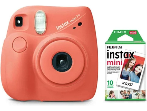 Fujifilm Mini 7 Coral Y 10 Papeles Para Fotgrafia