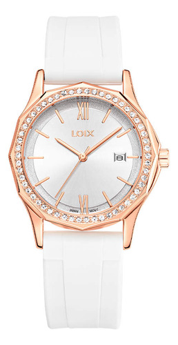 Reloj Loix Mujer L1247-2 Blanco Con Oro Rosa