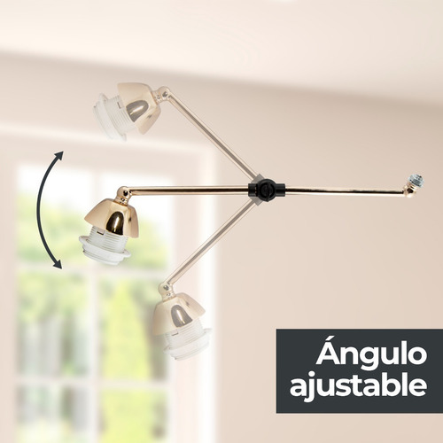 Lámpara De Techo Negro Oro Blanco Dark Decor E27 40w 6 Luces