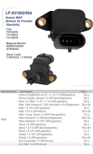 Sensor Map Fiat Palio 1.3/siena/strada/palio 1.6 16v 1998