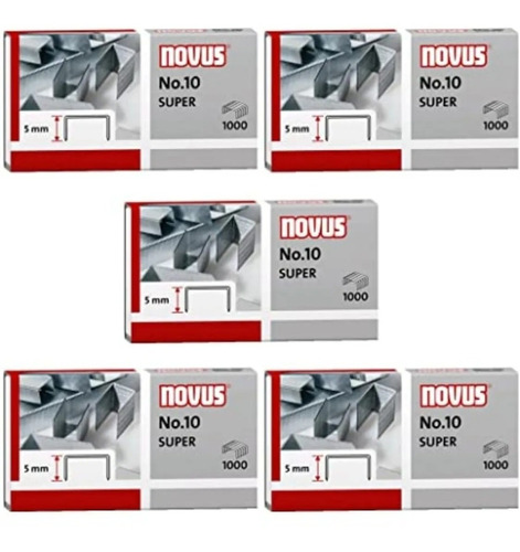 Set De 5 Cajas Broches Novus Nro. 10 Para Abrochadora X1000u