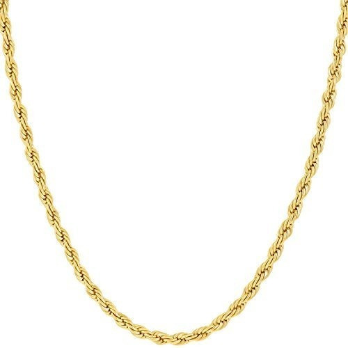 Lifetime Jewelry Cadena De Cuerda 2mm Oro 24k Con Incrustaci