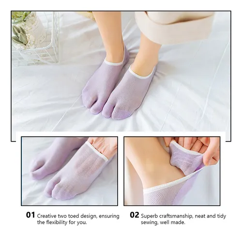 3 Pares De Calcetines Transpirables De Dos Dedos Para Niña,