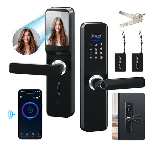 Cerradura Electrónica Digital Inteligente Wifi Tuya App Con Cámara Espesor De La Puerta Recomendado 40-65mm Derecha/lzquierda