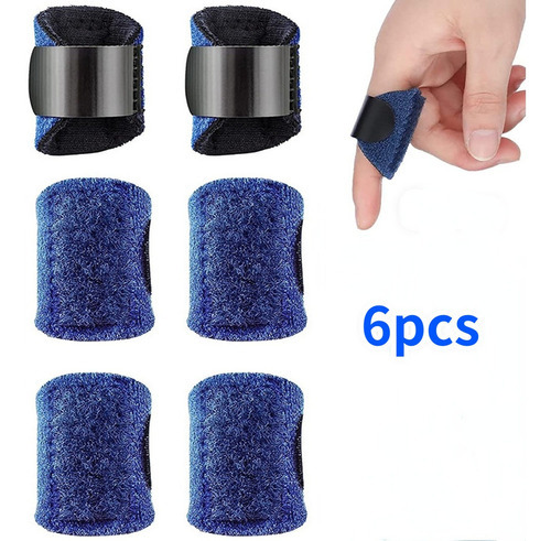 6 Férulas De Dedo De Gatillo Ajustables Para El Pulgar Color Azul