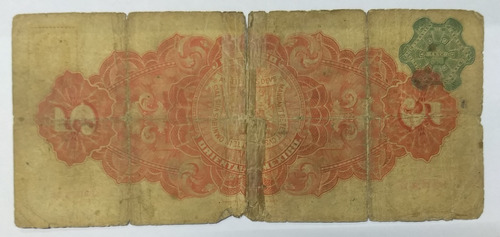 Billete De Puebla, El Banco Oriental De México. $5. Año 1900 (Usado)