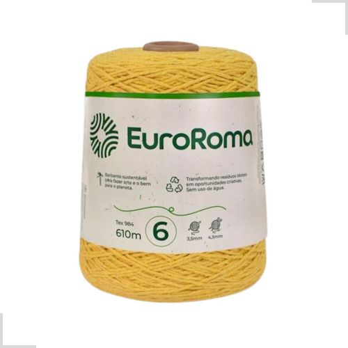 Barbante Euroroma 610m Fio 6 Eurofios Diversas Cores Crochê Cor Ouro