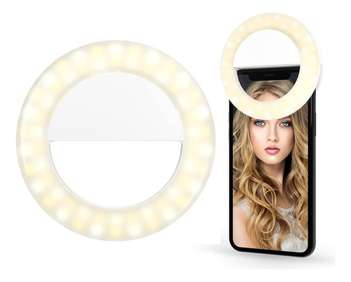 Anillo De Luz For Selfies, Recargable Con Clip For Rellena