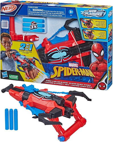 Spiderman Nerf Lanzadardos Pistola Agua Hombre Araña Marvel