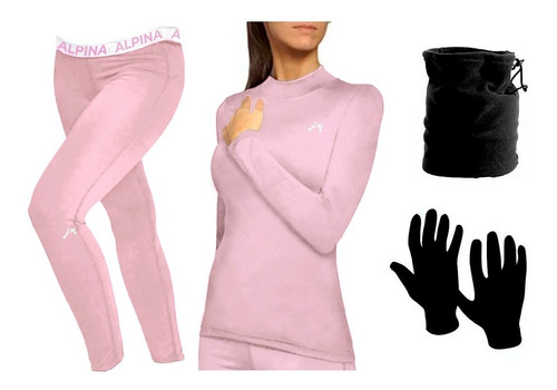 Conjunto Termico Alpina + Guantes + Gorro Cuello