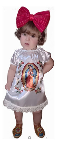 Batita De La Virgen De Guadalupe Para Niña Incluye Moño 