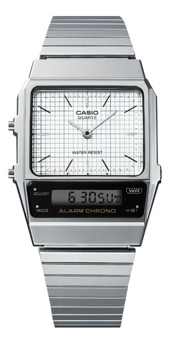 Reloj Casio Analogico Digital Aq-800e Oficial Color De La Malla Plateado