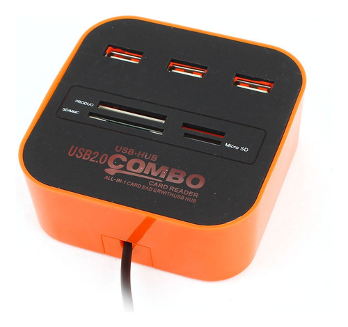 Luz Led Azul 3 Puerto Usb 2.0 Hub Tf Todo 1 Combo Lector 7ae