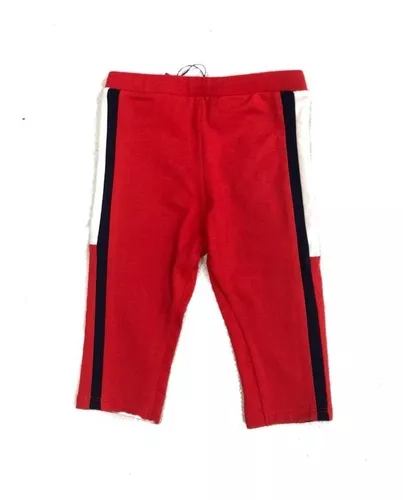 Calça Legging Vermelha C/ Detalhe Azul/branco Tommy Infantil