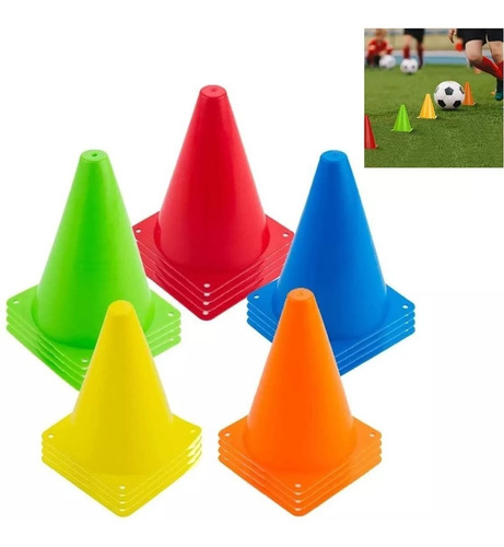 Set De 10 Conos De Entrenamiento Multicolor/trafico Plástico