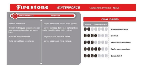 Imagen 2 de 8 de Neumático Firestone 255/70 R16 109s Winterforce Ll Uv (p) Ar