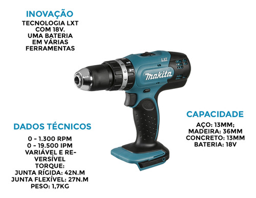 Kit Parafusadeiras Impacto 18v Makita Dlx2336y01 + Kit Bits