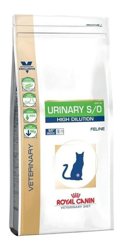 Alimento Royal Canin Veterinary Diet Feline Urinary S/O High Dilution UHD 34 para gato adulto sabor mix em sacola de 7.5kg