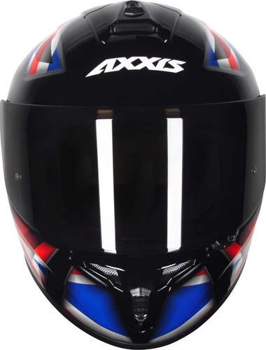 Imagem 9 de 10 de Capacete Moto Axxis Draken Uk Azul + Viseira Fume