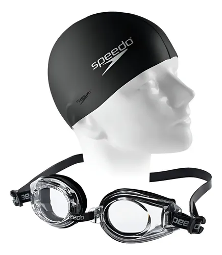 Kit Óculos De Natação + Touca De Silicone Speedo Adulto
